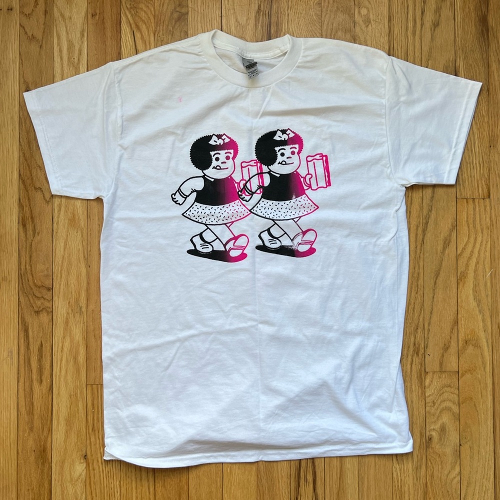 One of One hand screen printed Nancy graphic tee